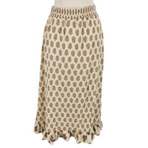 SALE CeCe Floral Pull On Rayon Skirt with Ruffle Hem Size Small